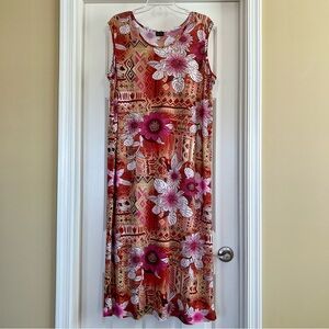 Lightweight Sleeveless Floral Maxi Sundress Plus Size XLP